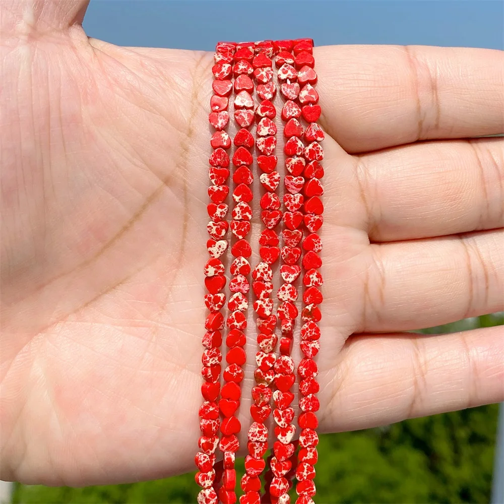 4 мм натуральные каменные бусины в форме сердца императорская бирюза амазонит