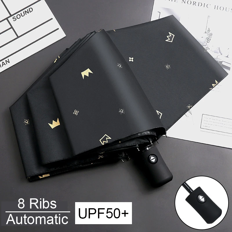 

8-Rib Fully Automatic UV Umbrella Sun-Resistant Anti-UV Windproof Portable Lightweight Travel Folding Rain Umbrella