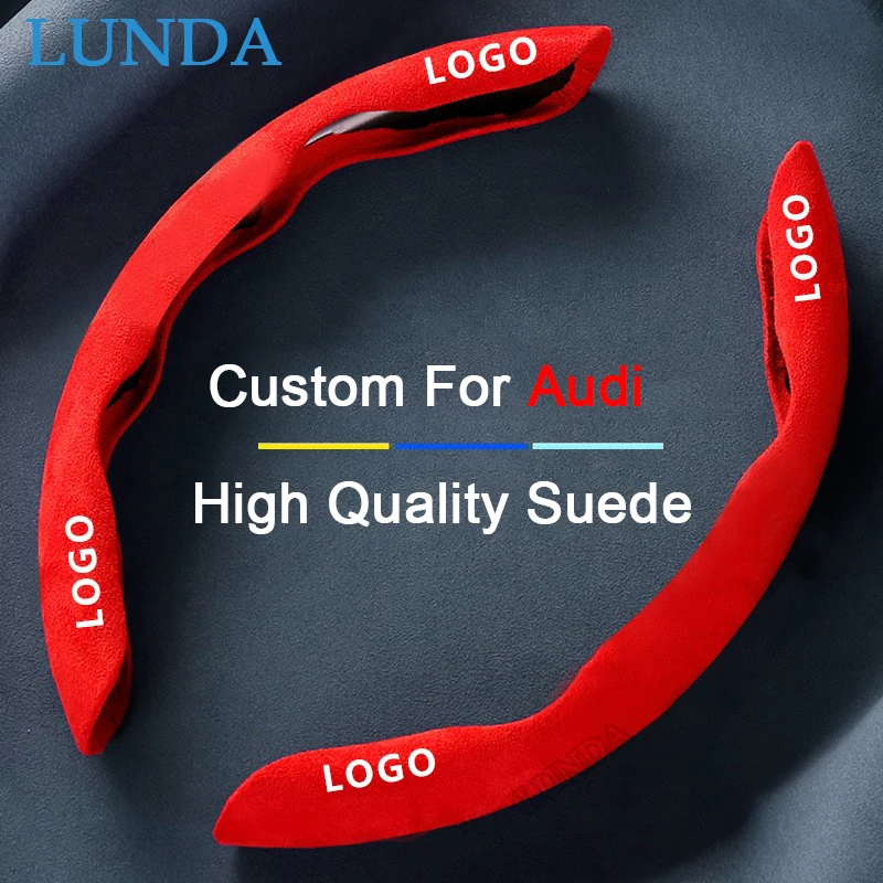 

Car Steering Wheel Cover Suede Custom logo For Audi Q2 Q3 Q5 Q7 TT S3 S4 S5 S7 R8 RS3 RS A1 A3 A4 A5 A6 A7 B7 B9 Car Accessories