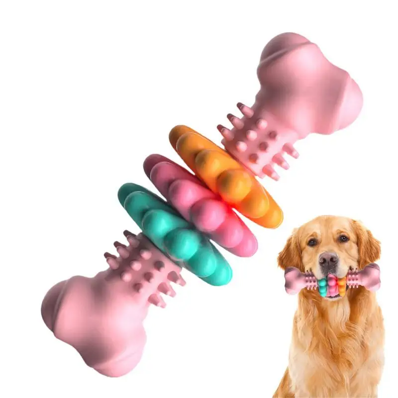 

Molar Clean Teeth Rubber Toy TPR Rubber Barbed Bone Shape Indestructible Dog Toy Teeth Cleaning And Gum Massage Tough Dog Toys