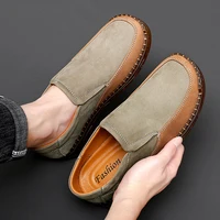 fashion leisure hand stitched retro trendy mens shoes microfiber leather quality outdoor walking wear zapatos casuales hombres
