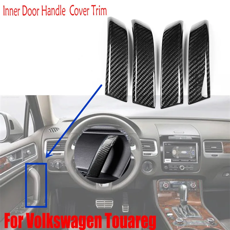 

For Volkswagen VW Touareg 2011-2018 Real Carbon Fiber Car Interior Parts Inner Door Handle Decoration Cover Trim Sticker