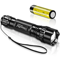 uniquefire xm l2 led flashlight 5 modes zoomable waterproof white light aluminum torch use 18650 battery for outdoor camping