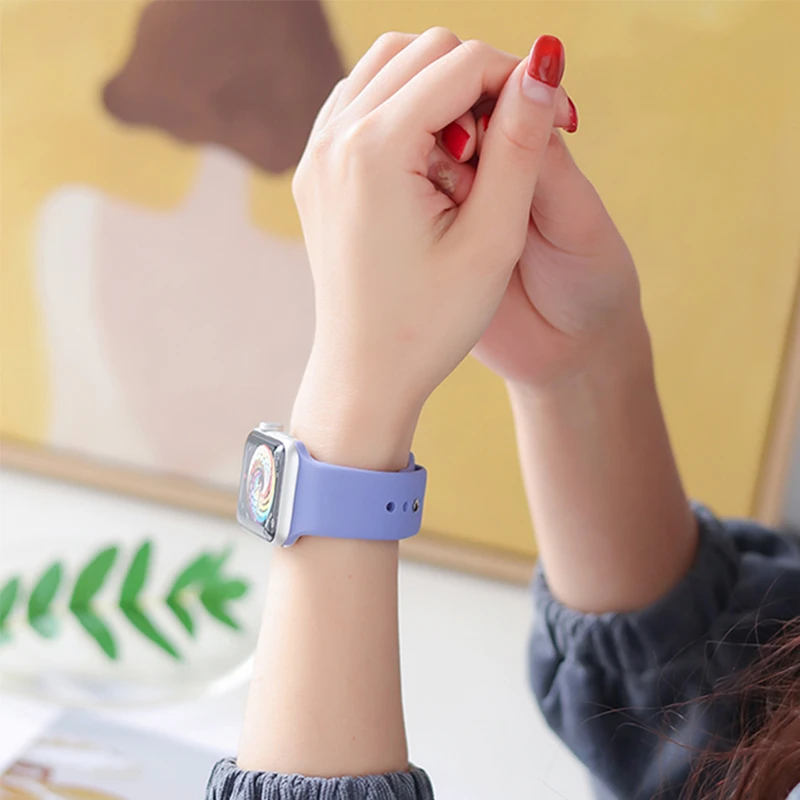 Фото Ремешок силиконовый для Apple Watch band 49 мм 44 мм 45 мм 41 мм 38 мм 42 мм 40 мм, резиновый браслет для iWatch Series Ultra 8 SE 7 6 5 3 №5