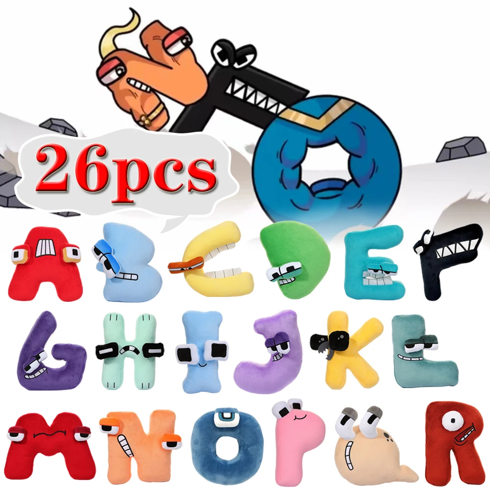 

0-9 A-Z Alphabet Lore Plush Toy Preschool Educational English ABC Letter Stuffed Animal Plushie Doll Christmas Gift for Kids