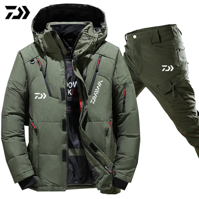 

2023 DAIWA Winter Ski Fishing Suit Fleece Jacket Waterproof Suit Outdoor Hiking Jacket Camping Jacket Men's Warm Fishing Suit