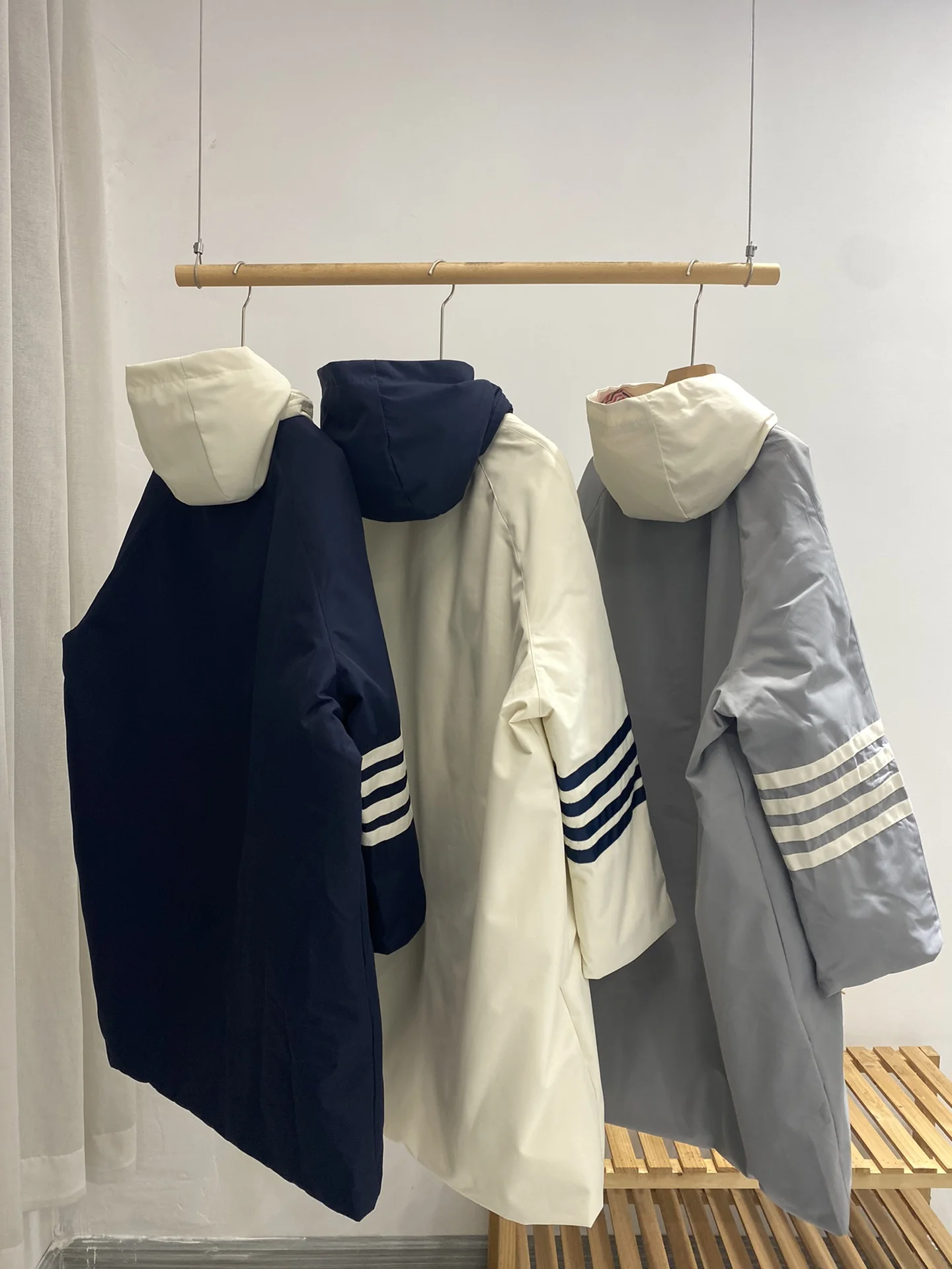TB THOM Women's Jackets Winter Korean Fashion Brand Down Jackets Patchwork Stripes Hoodies Overcoats Thick Warm Hatajuku Coats enlarge