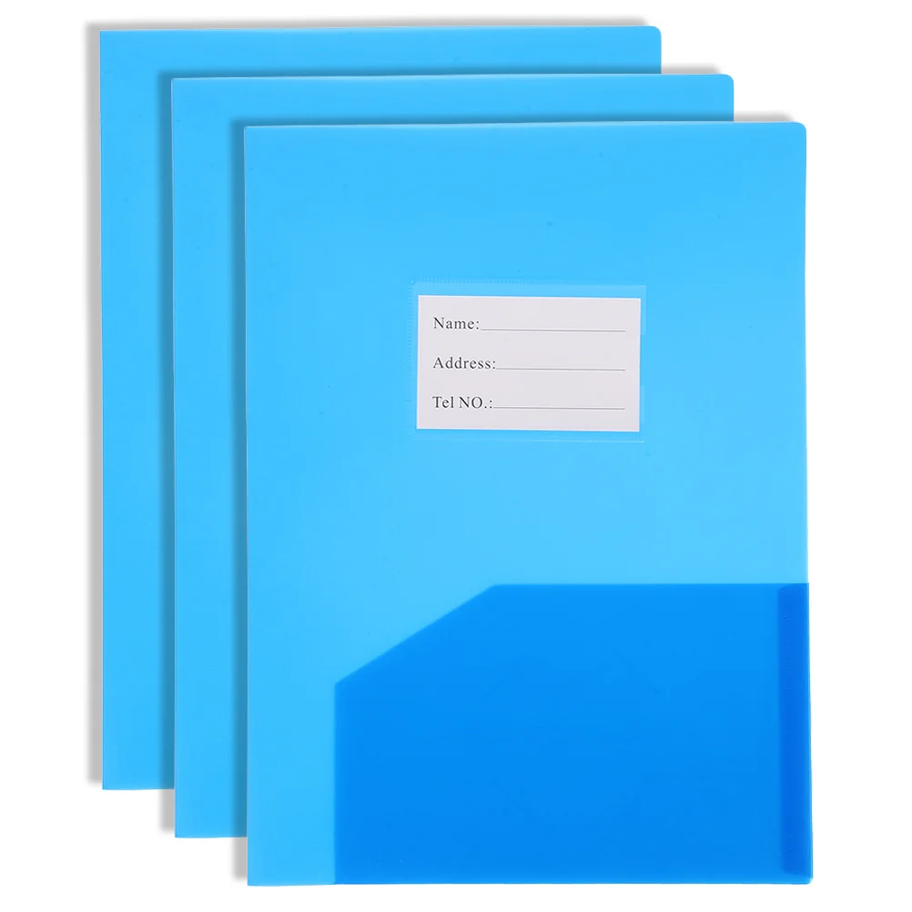 

3 Pcs Office Papers Folder Documents Organizer Storage Plastic File Folders Book Binding Student