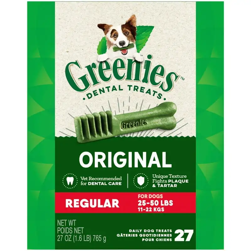 

Flavor Regular Size Dental Chews Treats for Dogs, 27 oz. pack (27 Chews) Cat toothbrush Dog tooth brush Dog grooming equipment