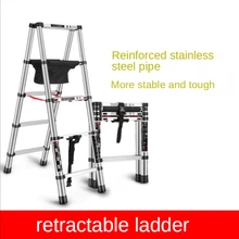 Stainless Steel Ladder A-type Telescopic Ladders 5-stage Ladder Folding Ladder Extension Step Ladders Industrial Thicken Stairs