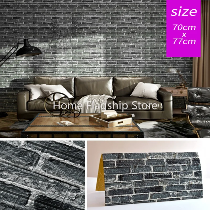 

3D Retro Brick Stone Wall Stickers DIY Antique Effect Self Adhesive Wallpaper Living Room Home Decor Decorative Stickers 2023