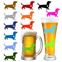 24pcsset silicone wine glass markers cute dog shape wine identifier drinking cup sign for party