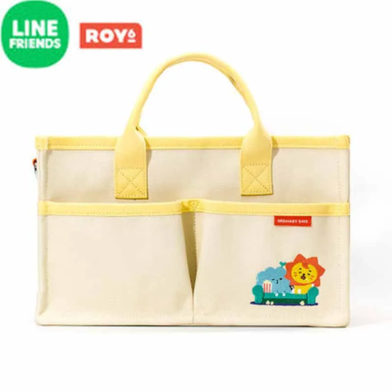 

Line Friends Kawaii Roy6 Royan Anime Canvas Bag Handbag Cartoon Fashion Large Capacity Portable Storage Shoulder Bags Girl Gift
