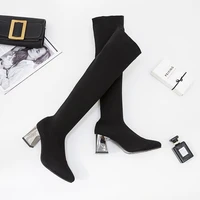 spring autumn 2022 new women boots knee high fashion modern boots stretch fabric socks boots woman high heel shoes de mujer