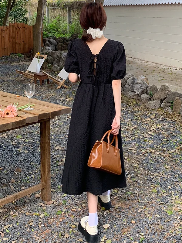 Новинка лета 2024 нежное милое и простое платье с надписью First Love французское ретро