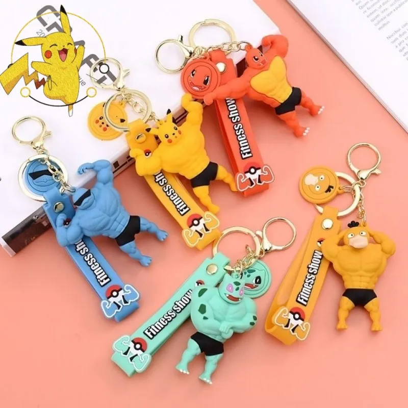 

Покемон мышечная серия брелок Подвеска Аниме мультфильм кукла Пикачу психоделическая Bulbasaur рюкзак Декор игрушка подарок