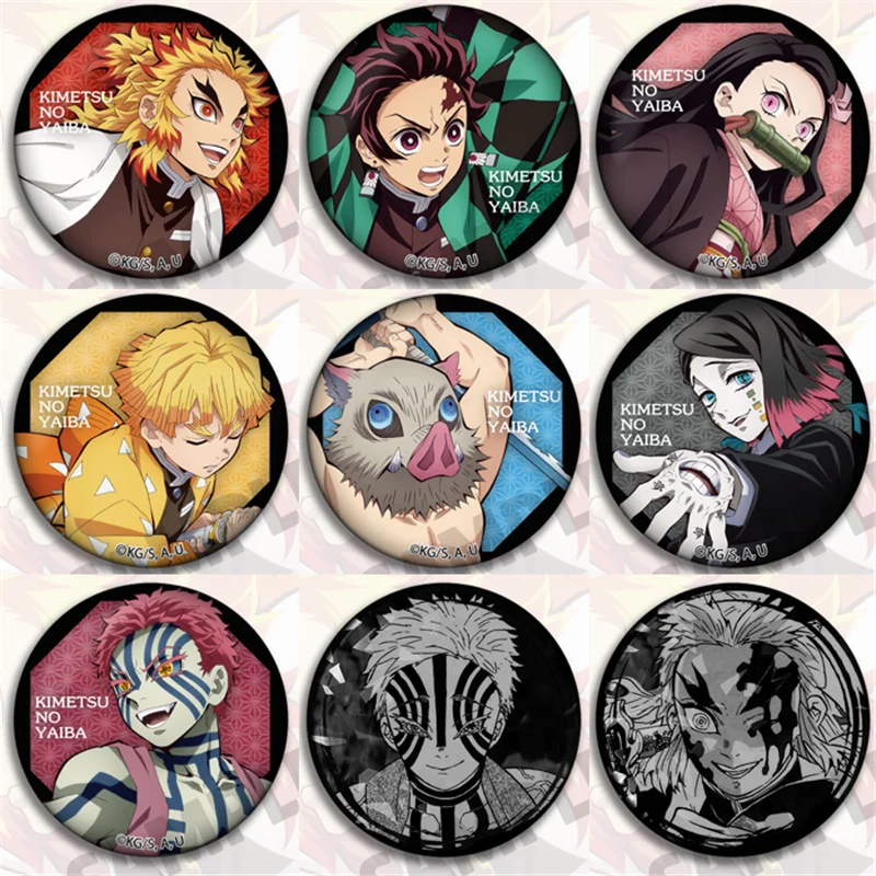 

9pcs Anime Badge Demon Slayer Kimetsu no Yaiba Kamado Tanjirou Kamado Nezuko Pin Broooh Button