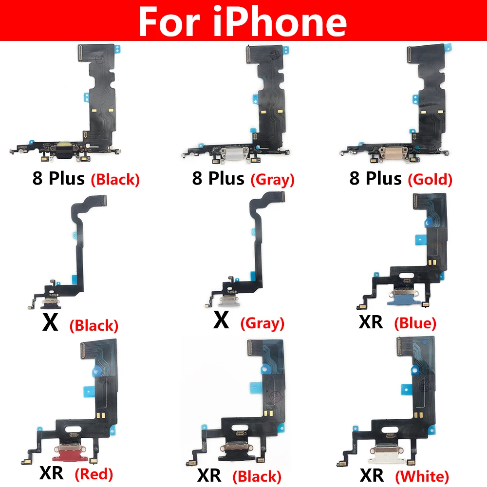 

Новинка 100%, печатная плата для зарядного устройства, гибкий кабель для IPhone X, XR, XS Max, 8 Plus, разъем для USB-порта, док-станция, зарядный ленточный к...