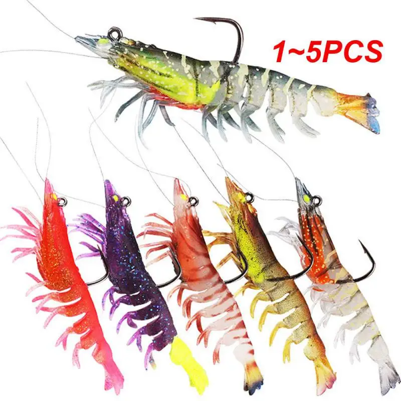 

1~5PCS Luminous Shrimp Luya Soft Bait With Overweight Ultra-sharp Hook TPE Material Fish Bait Fishing Lure Accessories
