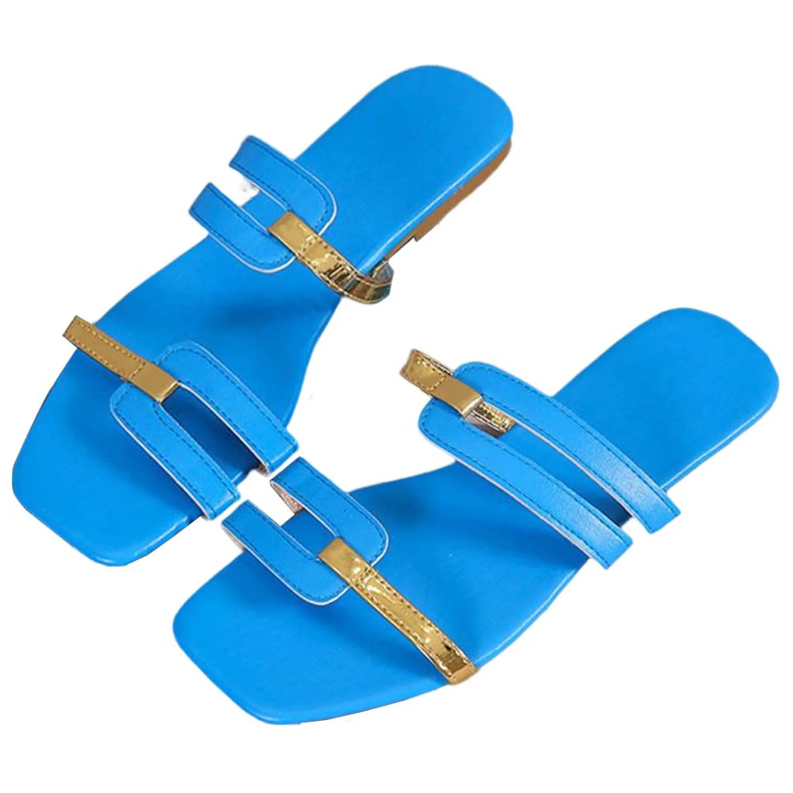 Stylish Two Color Matching Slippers For Women Wear-Resistance Non-Slip Shoes For Beach Party