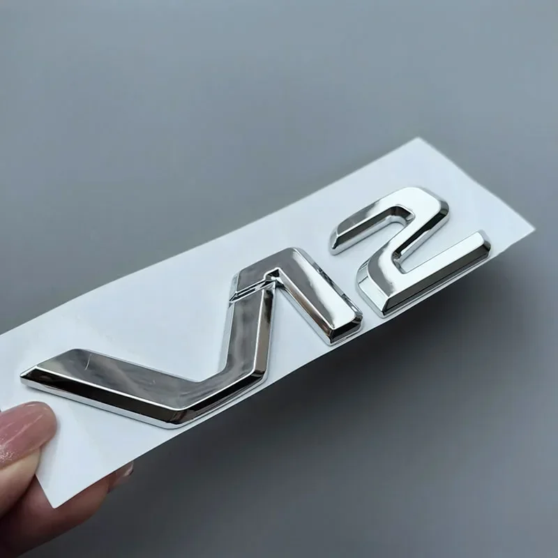 Фото 3D ABS Большие плоские буквы V12, эмблема для автомобиля, наклейка-логотип на багажник/крыло для Mercedes-Benz S400 S500 S600, хромированный глянцевый черный цвет №5