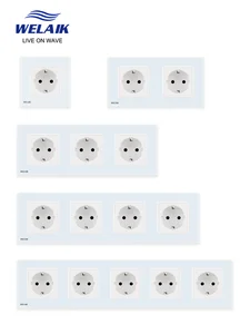 Настенная розетка со стеклянной панелью, 220 В, 80 Х80 мм