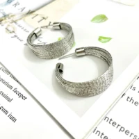 explosive earrings c word multi layer metal texture earrings exaggerated personality cold style earring