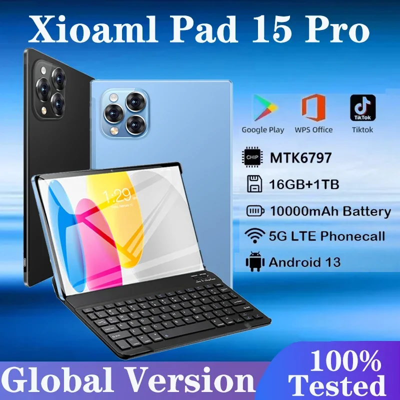 2024 Глобальная версия Xioami Pad 15 Pro Планшеты 16 ГБ 1024 1 ТБ Android 13 11 дюймов 5G Dual SIM GPS Bluetooth