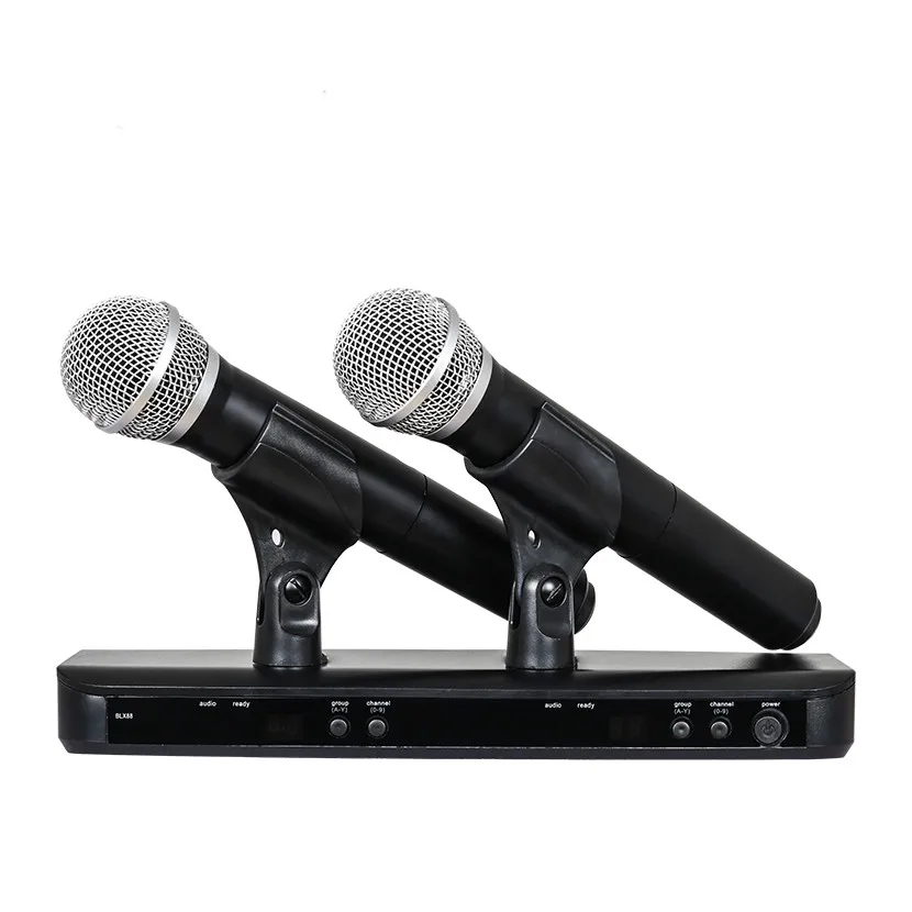 

BLX288/PG58 BLX88 PG58A UHF Wireless Microphone Karaoke System With PG58 Dual Handheld Transmitter Mic