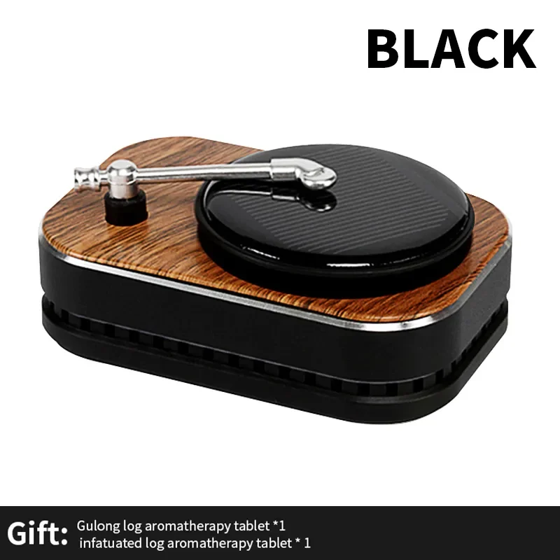 

Освежитель воздуха на солнечной энергии, вращающийся проигрыватель записей, автомобильные аксессуары, украшение салона, ароматизатор, очи...