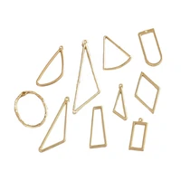 10pcs gold color triangle geometric kc charms pendant for jewelry making diy earrings keychain necklaces making accessories
