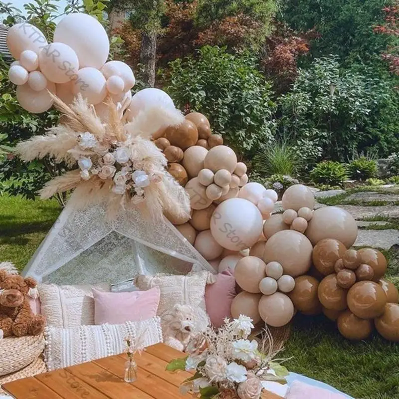 

Boho Wedding Balloon Arch Coffee Brown Balloon Garland Set Birthday Party Decorations Blush Nude Latex Ballon Baby Shower Decor