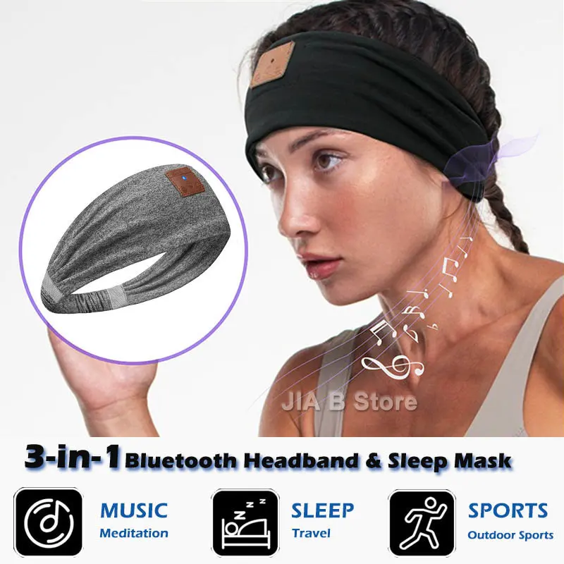 Sleep Headphones Bluetooth Wireless Music Sport Headband Earbuds with MIC HD Thin Speakers Sleeping Headphones for Side Sleepers