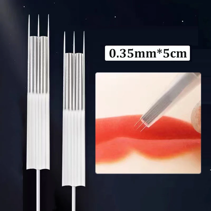 

50 шт. иглы для микроблейдинга, иглы для татуажа, иглы для перманентного макияжа бровей, иглы для микроблейдинга, ручка, лезвия для бровей