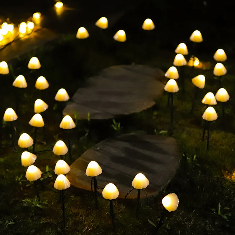 

Christmas Lights for Garden Decor Solar Lights Outdoor LED Mushroom String Lights Solar Garland Waterproof Landscape Lawn Lamp