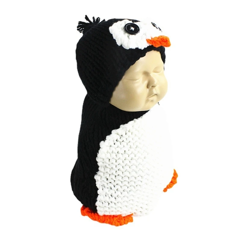 

Baby Knitting Hat & Penguin Costume Sleeping Bag Photo Shooting Posing Outfits