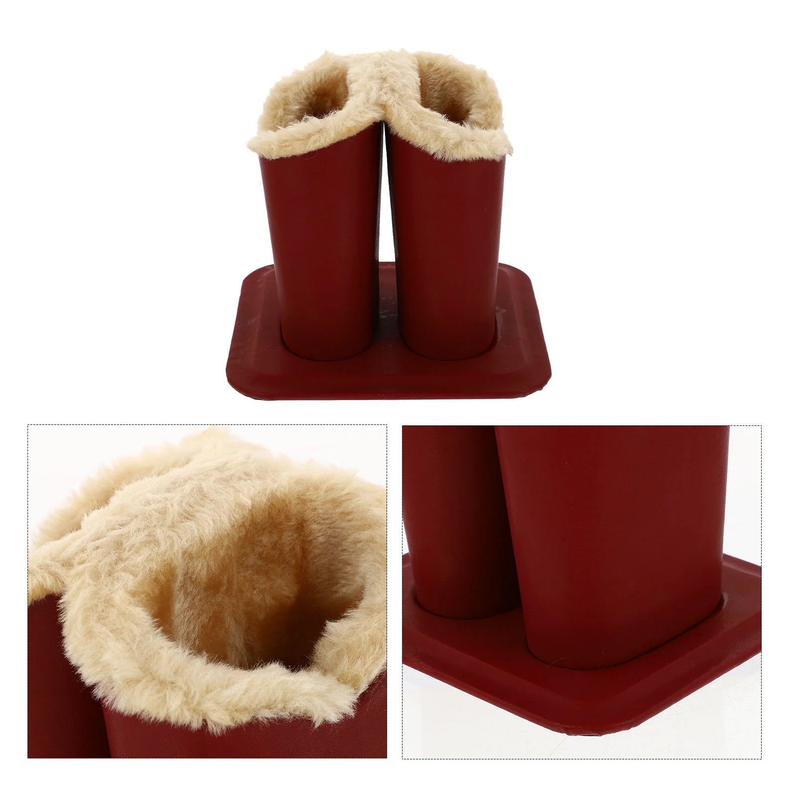 

Double Eyeglasses Holder Eyeglasses Stand Case Plush Lined Protective Eyeglasses Stand