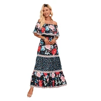 womens new summer printed flounce long autumn dress elegant dresses for women 2022