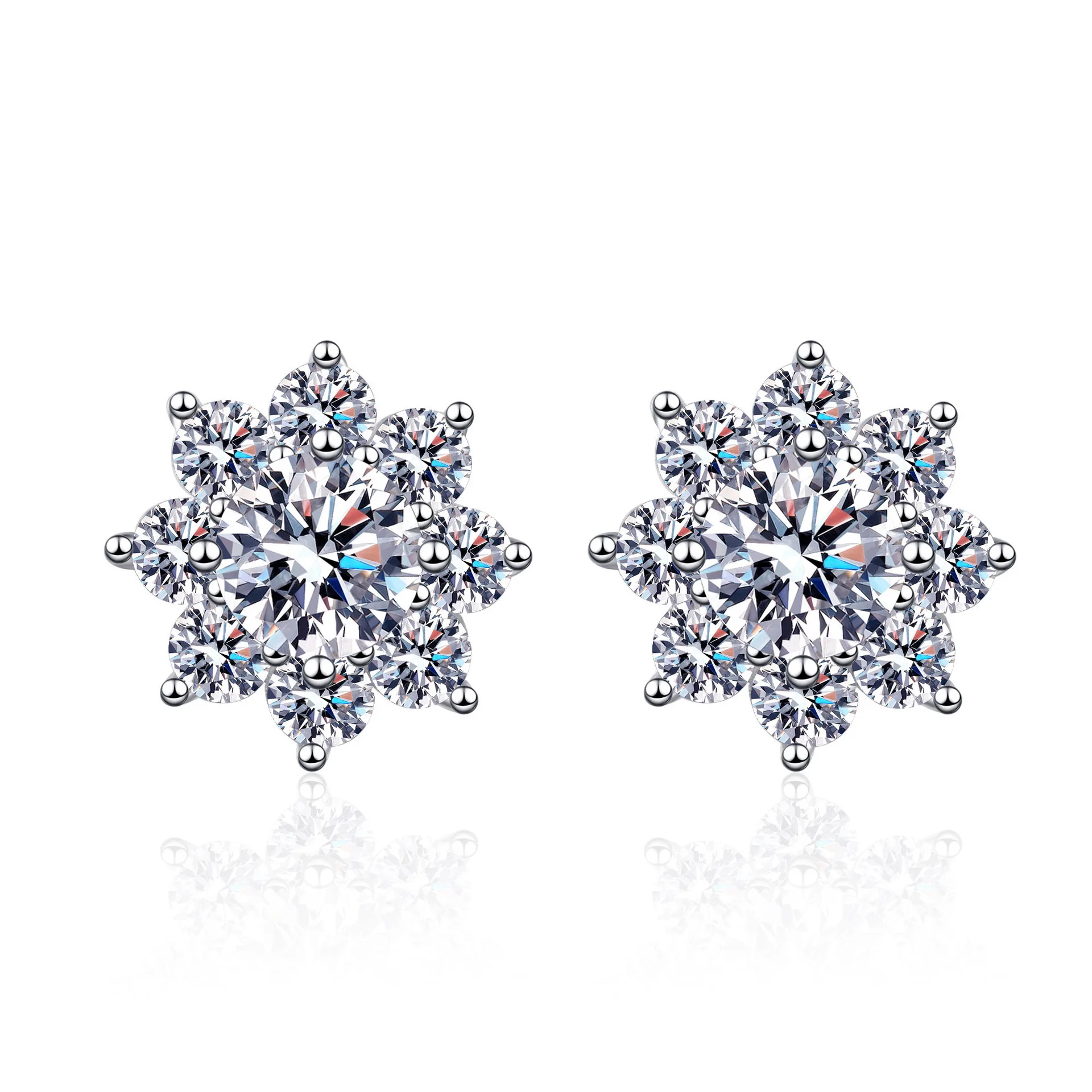 

Aisne 1ct 2ct Real VVS D Color Moissanite Stud Earrings For Women Top Quality 100% 925 Sterling Silver Sparkling Wedding Jewelry