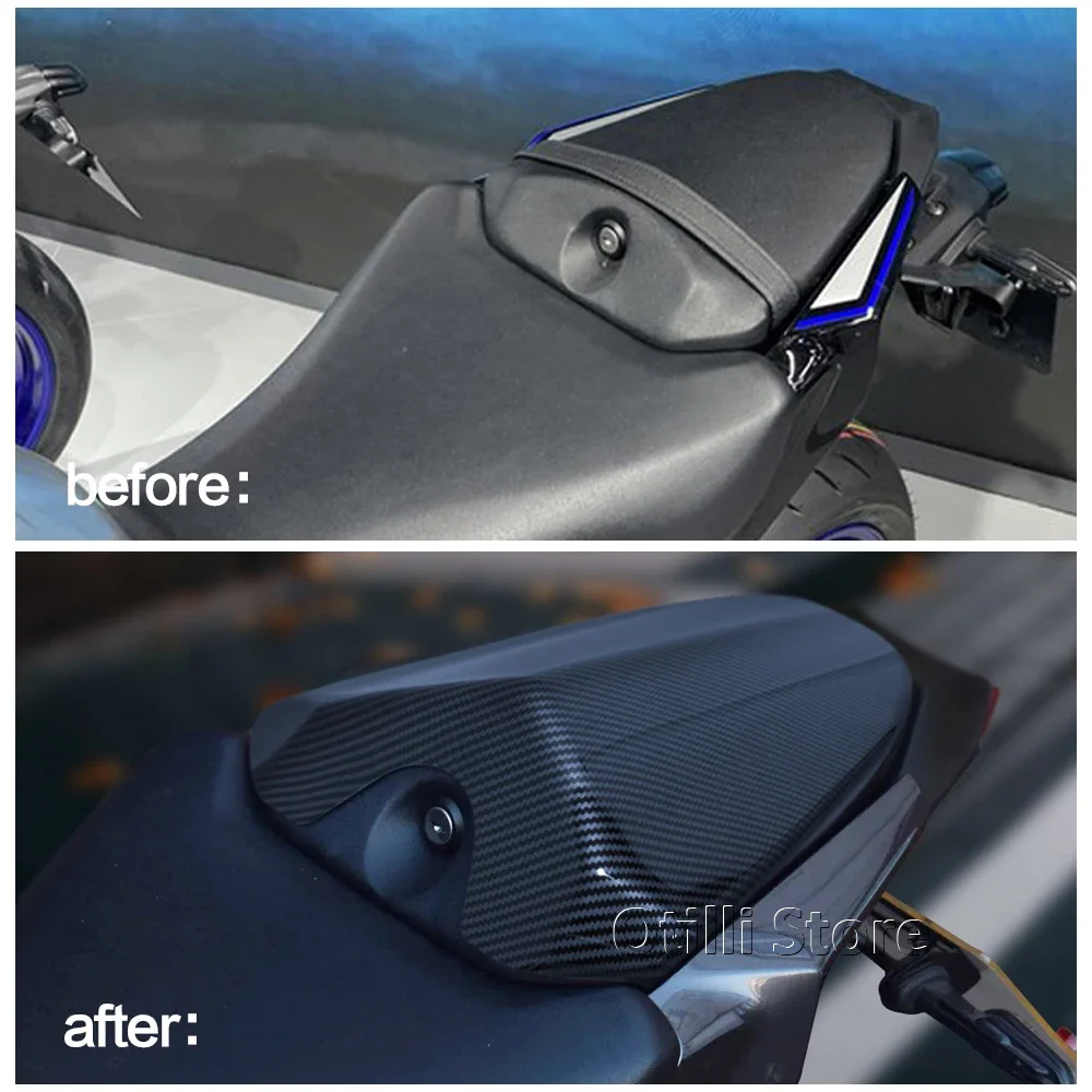 Фото Для мотоцикла YAMAHA MT-09 MT09 SP 2024 2025: черный карбоновый задний обтекатель сиденья пассажира (крышка/накладка) №3