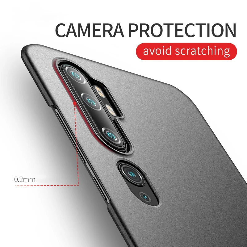 Чехол для Xiaomi Note 10 Pro роскошный Ультратонкий матовый жесткий чехол из