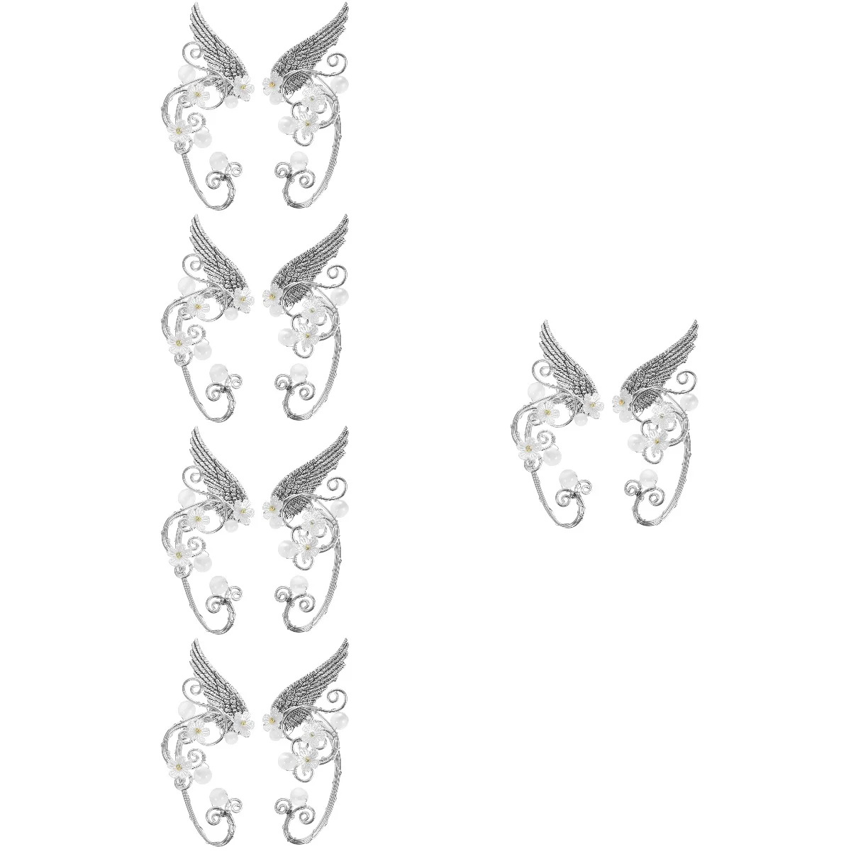 

Elf Ear Clip Full Decor Leaf Earrings Women Cuffs Non Pierced Clips Teen Girl Girls Pearl