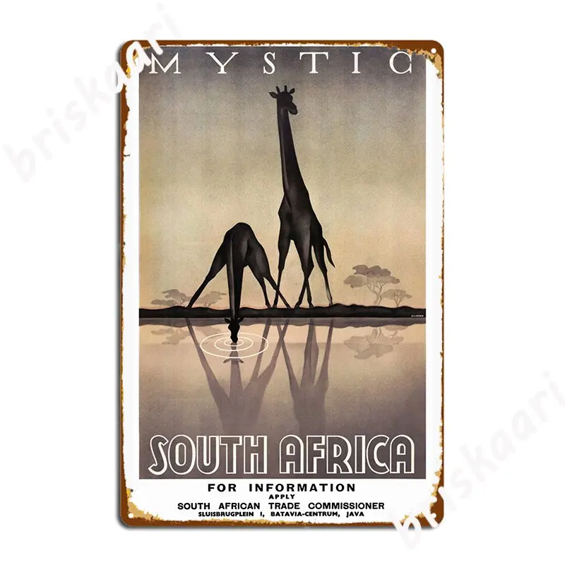 

Винтажный постер для путешествий Mystic из Южной Африки, металлический знак, создание украшения гаража, домашний кинотеатр, гостиная, жестяной постер