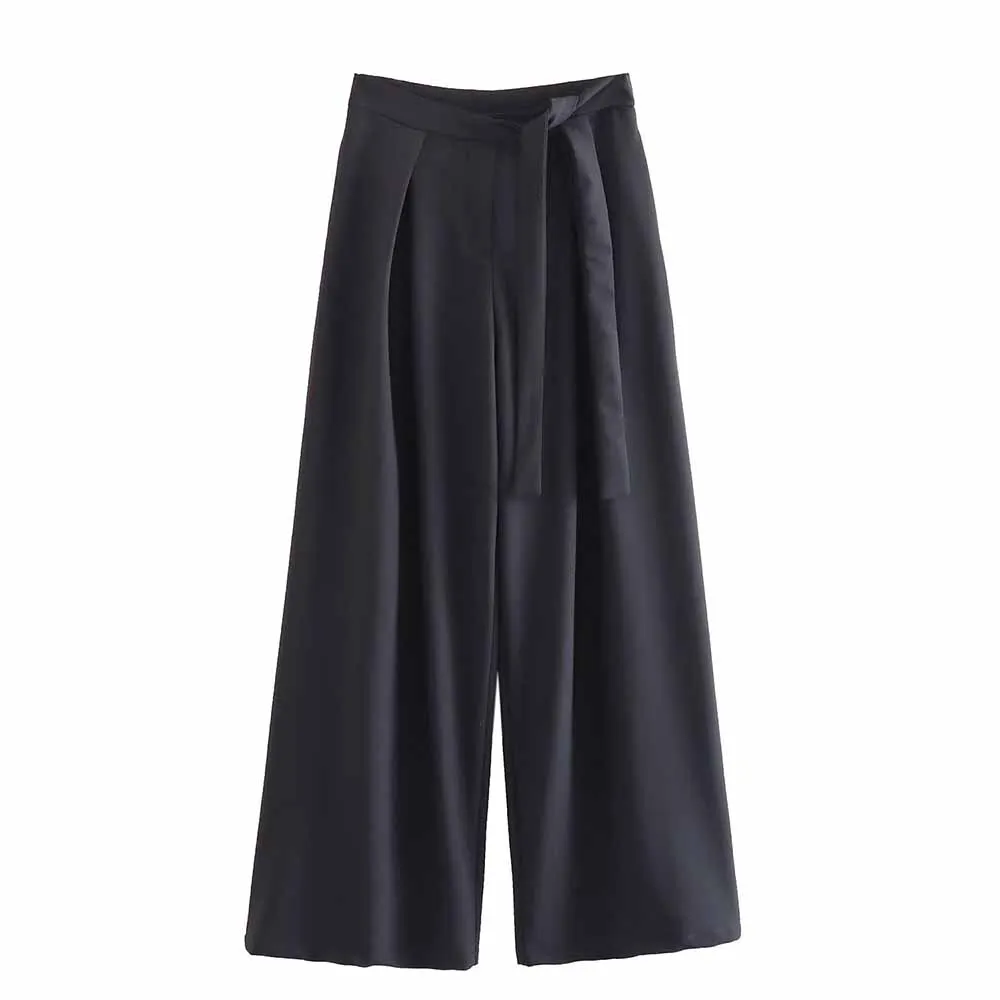 

TRAF WOMEN 2023 Fashionable New High Waist Lace-up Suit Pants Casual Design Female Retro Elegant Solid Color Pants Mujer