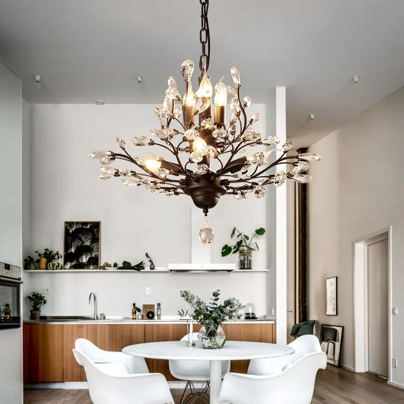 

Crystal Chandeliers,K9 Clear Crystal Chandelier Lighting Fixtures,Ceiling Light for Living Room Bedroom Restaurant Porch