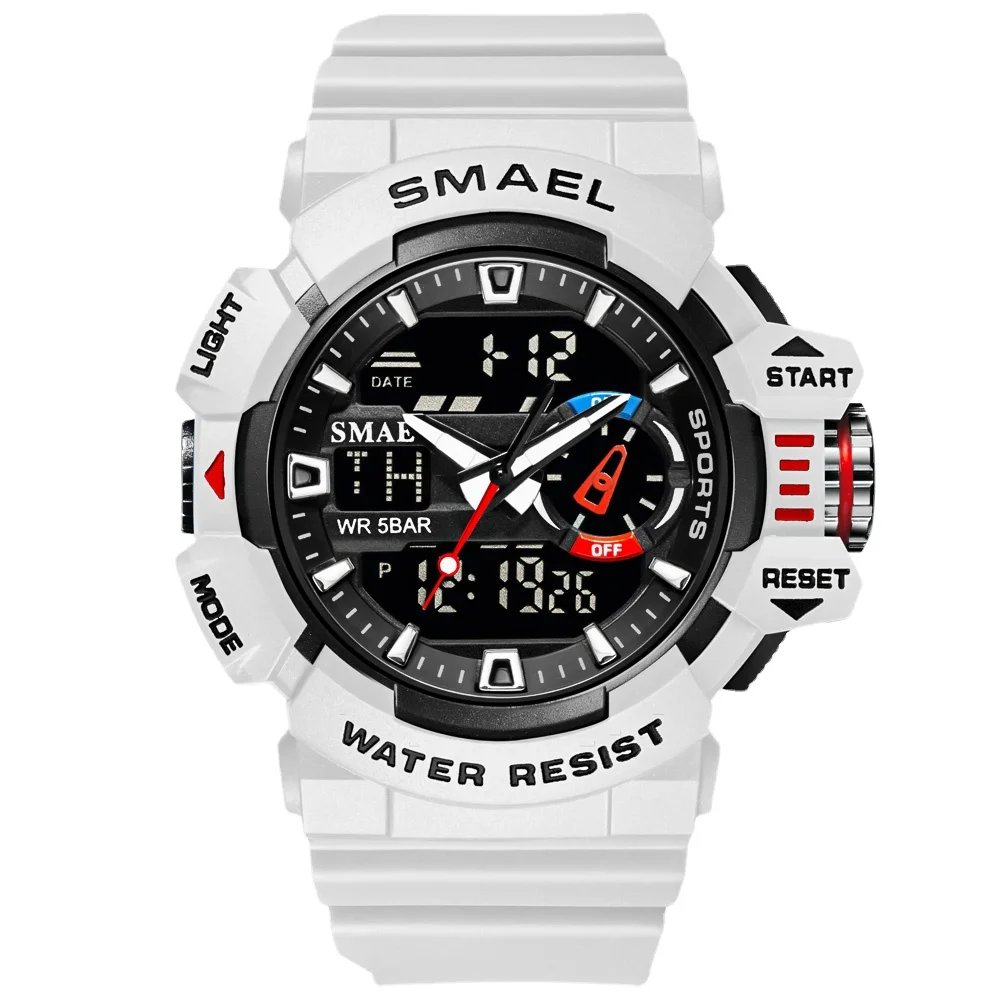 

Military Watches Men Sport Watch Waterproof Wristwatch Stopwatch Alarm LED Light Digital Watches Men's Big Dial Clock 8043