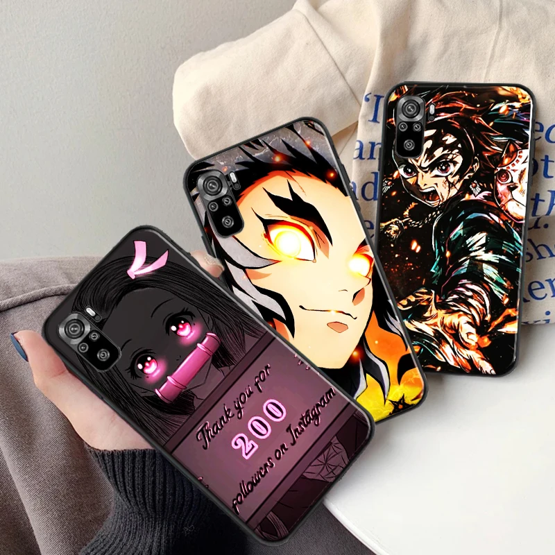 

2022Japan Anime Demon Slayer Kamado Tanjirou Nezuko Phone Case For Xiaomi Redmi 9 9i 9AT 9T 9A 9C 10X 4G 5G Note 10 10T 5G Cover