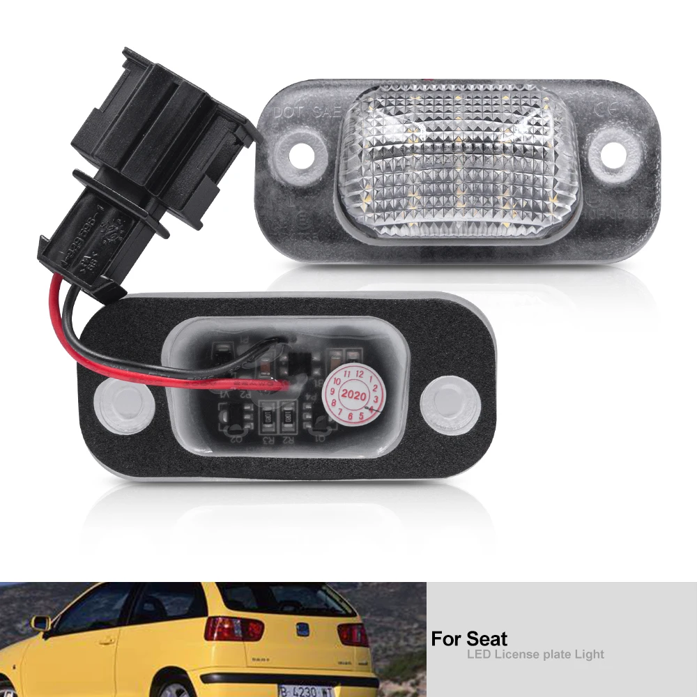 Фото 2 шт. светодиодная подсветка номерного знака для Seat Ibiza 6K 1993-1999 Coidoba 6K VW Golf MK3 Polo III Estate Classic Polo вариант номерного знака №3