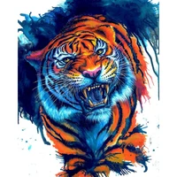 gatyztory 60x75cm pictures by numbers animals tiger frameless diy minimalist style paint by numbers on canvas cat digital hand p