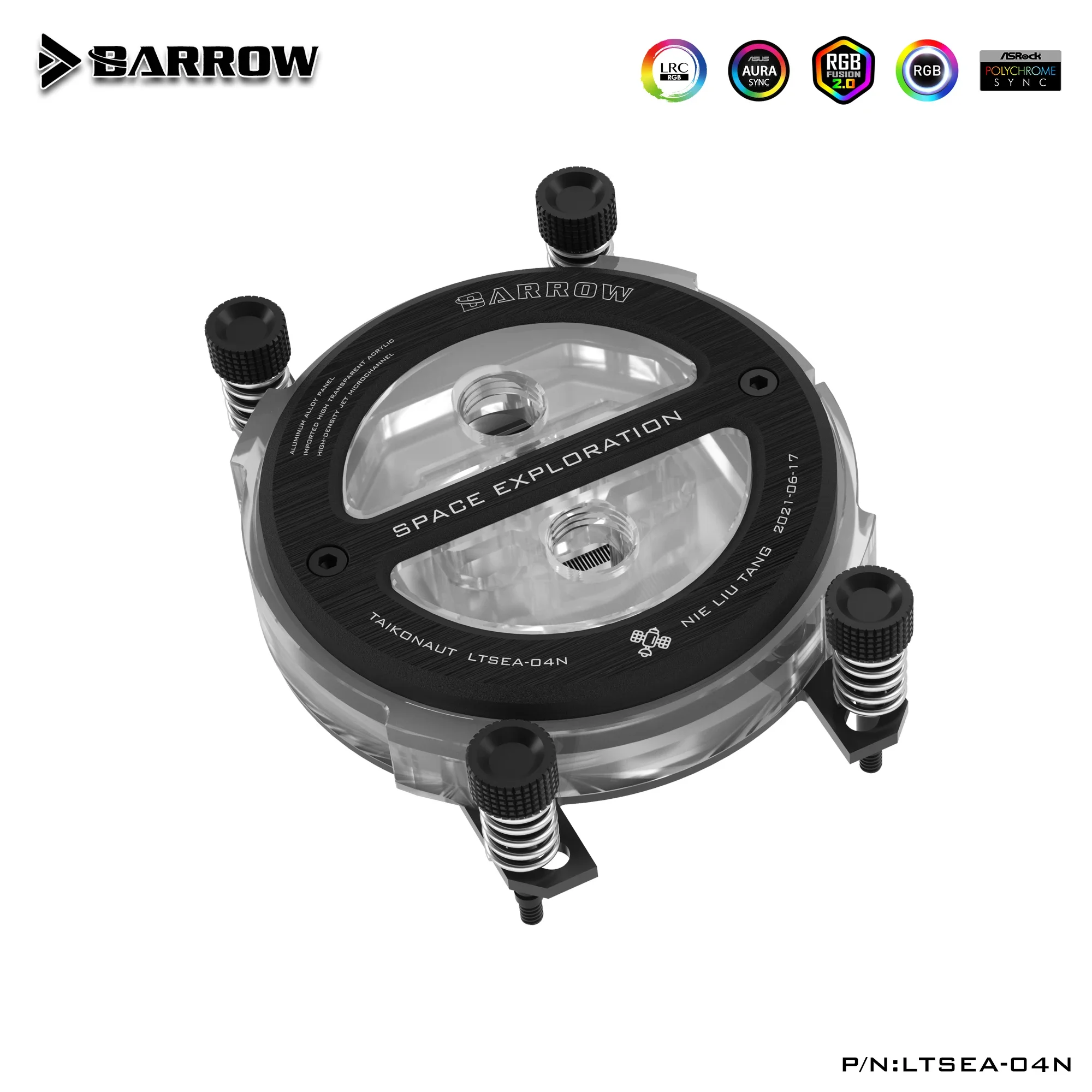 Блок водяного охлаждения процессора Barrow для Intel X99 AMD акриловая/POM жидкостная